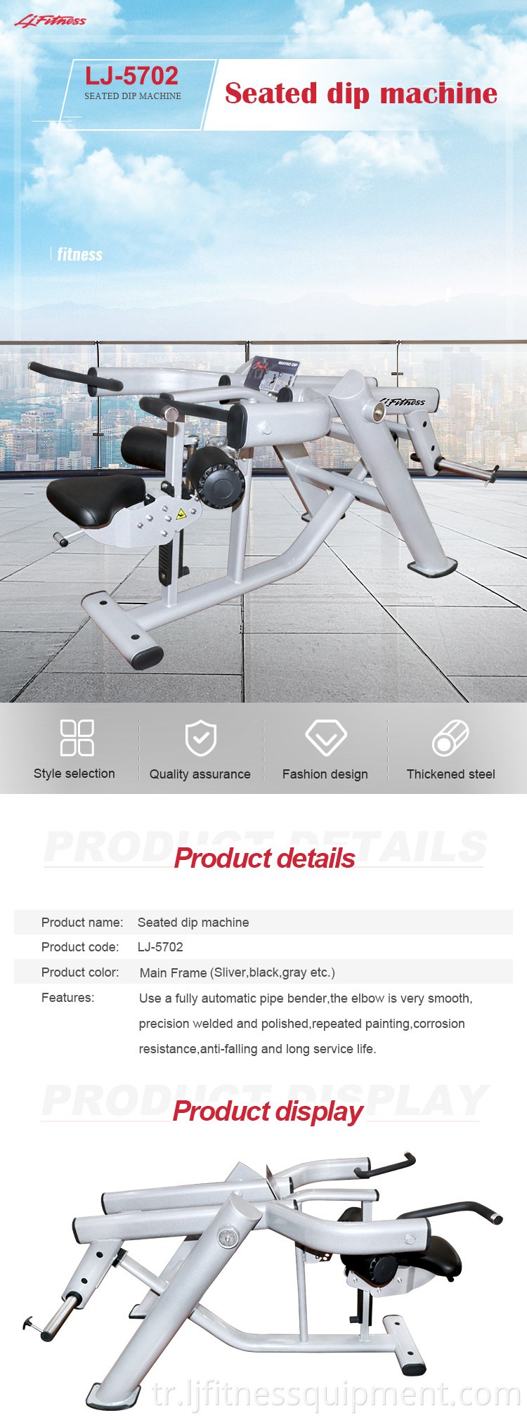 Dip exercise machine